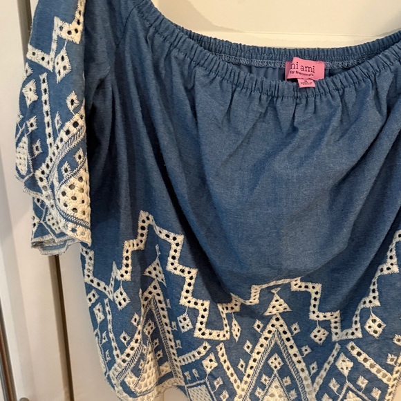 Theresa Off Shoulder Eyelet Embroidered Blouse Size S - Picture 7 of 10